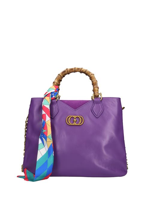 Borsa TRANSITION BELLOWS in pelle e camoscio LA CARRIE | TRANSITION BELLOWSVIOLETTO